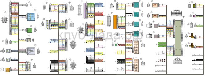 Схема задней проводки Калина 2